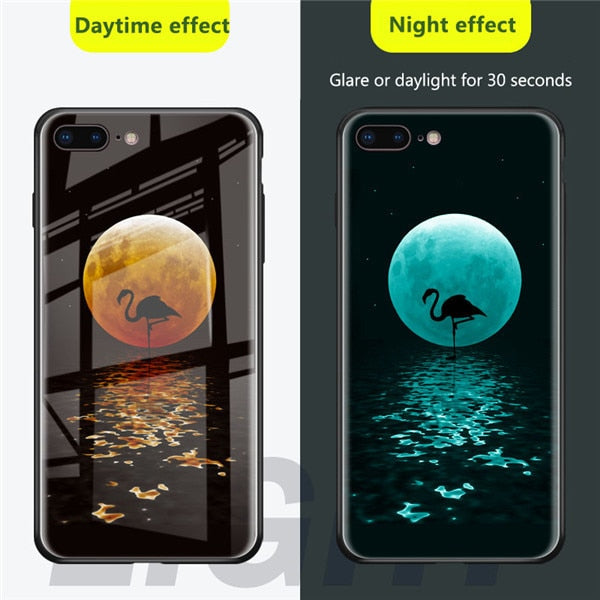 Marvel Avengers Luminous Tempered Glass Case for iPhone X XS MAX XR 10 6 7 8 11 PRO