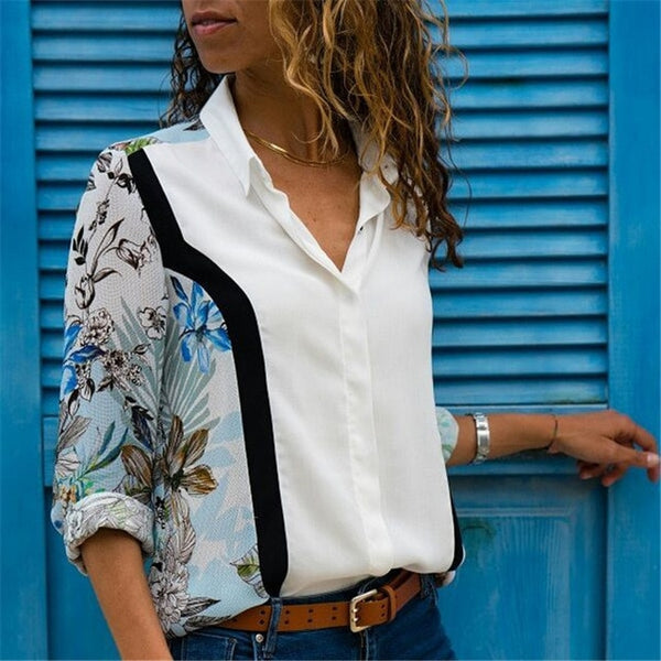 Women Blouses 2019 Long Sleeve Collar Office Shirt Leisure Blouse Shirt Casual Tops