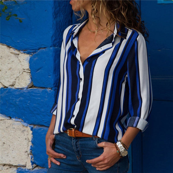 Women Blouses 2019 Long Sleeve Collar Office Shirt Leisure Blouse Shirt Casual Tops