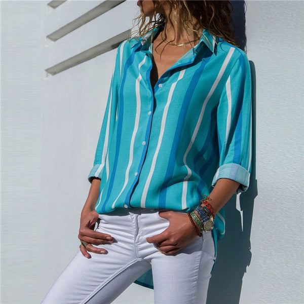Women Blouses 2019 Long Sleeve Collar Office Shirt Leisure Blouse Shirt Casual Tops