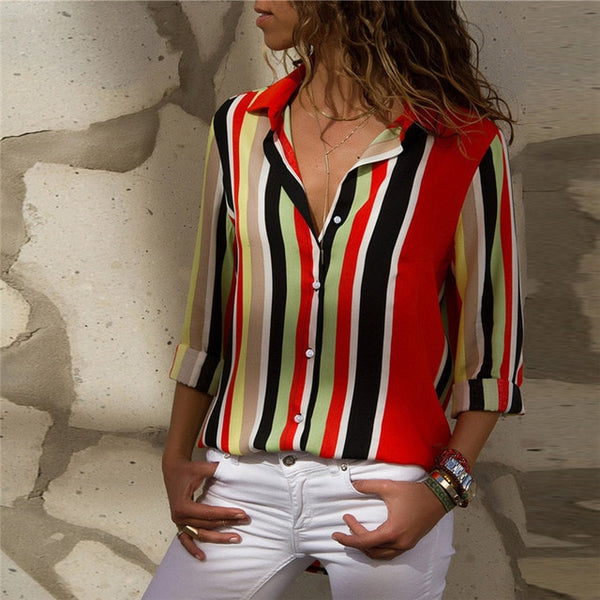 Women Blouses 2019 Long Sleeve Collar Office Shirt Leisure Blouse Shirt Casual Tops