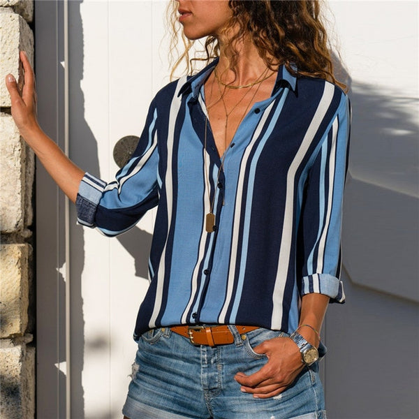 Women Blouses 2019 Long Sleeve Collar Office Shirt Leisure Blouse Shirt Casual Tops