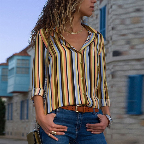 Women Blouses 2019 Long Sleeve Collar Office Shirt Leisure Blouse Shirt Casual Tops