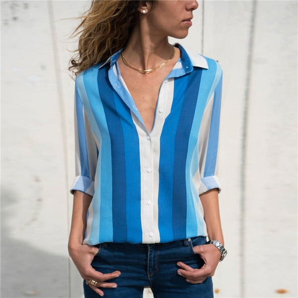 Women Blouses 2019 Long Sleeve Collar Office Shirt Leisure Blouse Shirt Casual Tops