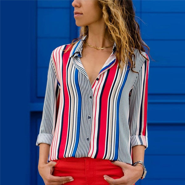 Women Blouses 2019 Long Sleeve Collar Office Shirt Leisure Blouse Shirt Casual Tops