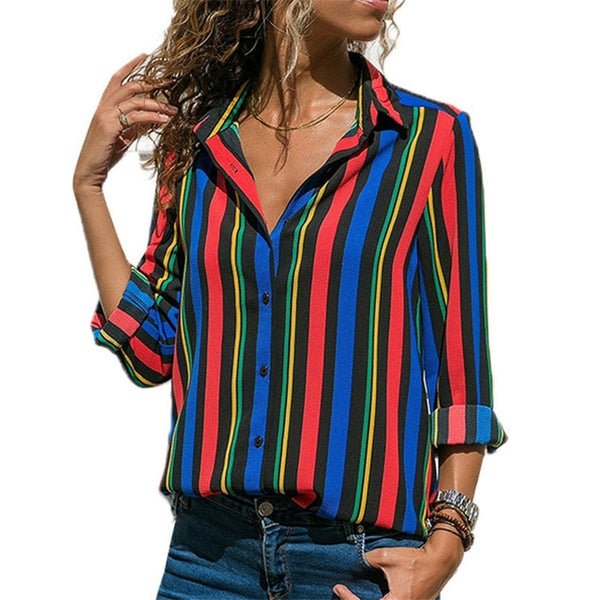 Women Blouses 2019 Long Sleeve Collar Office Shirt Leisure Blouse Shirt Casual Tops