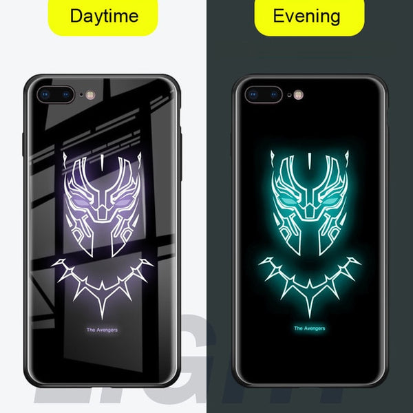 NEW  Luminous Glass Case For iphone 11 pro Max 7 8 6s Plus Xs Max Xr case Cover