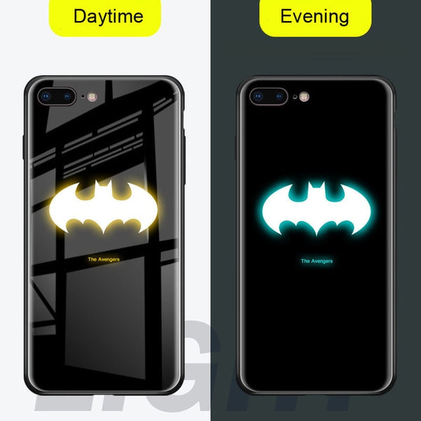 NEW  Luminous Glass Case For iphone 11 pro Max 7 8 6s Plus Xs Max Xr case Cover