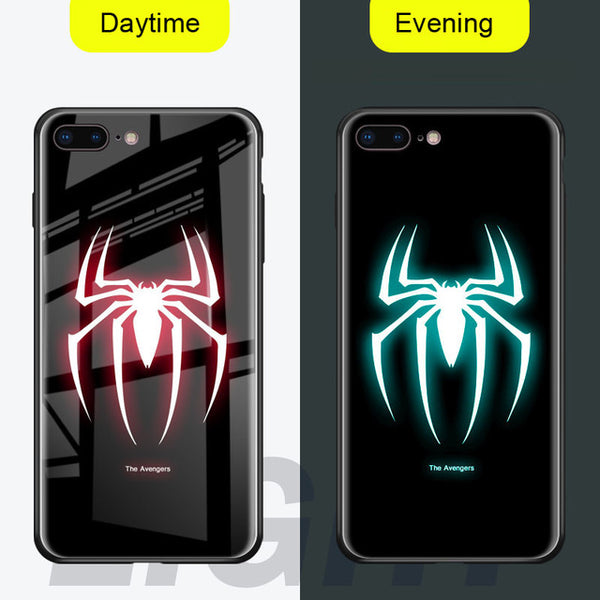 NEW  Luminous Glass Case For iphone 11 pro Max 7 8 6s Plus Xs Max Xr case Cover