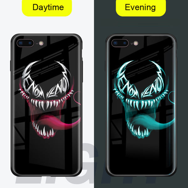 NEW  Luminous Glass Case For iphone 11 pro Max 7 8 6s Plus Xs Max Xr case Cover