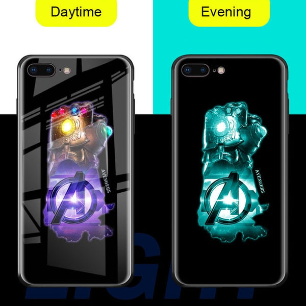 NEW  Luminous Glass Case For iphone 11 pro Max 7 8 6s Plus Xs Max Xr case Cover