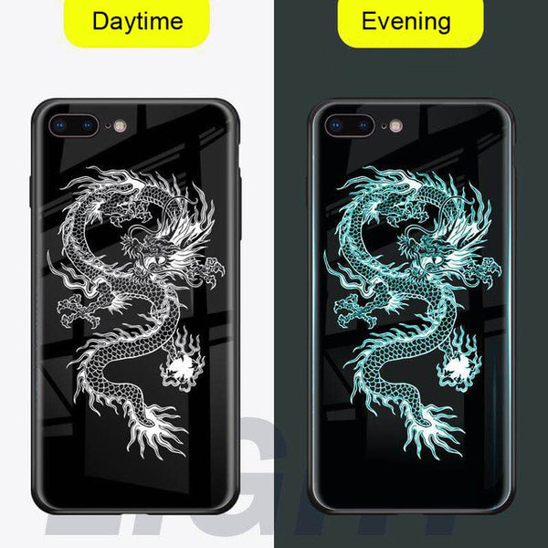 NEW  Luminous Glass Case For iphone 11 pro Max 7 8 6s Plus Xs Max Xr case Cover