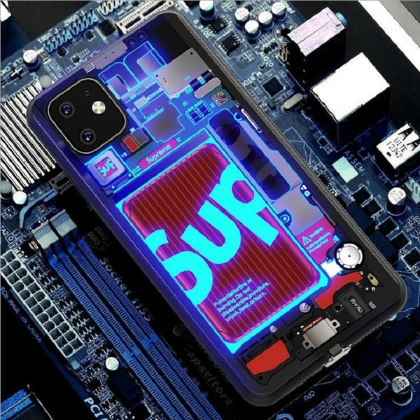 Suitable for iphone11 glass shell apple 11promax call flash sound control light phone case