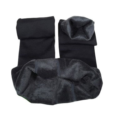 Warm Women's Plus Velvet Winter Leggings Ankle-Length Keep Warm Solid Pants