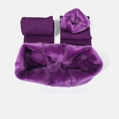 Warm Women's Plus Velvet Winter Leggings Ankle-Length Keep Warm Solid Pants