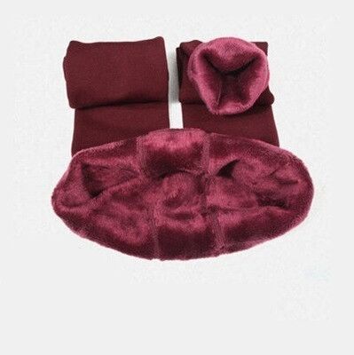 Warm Women's Plus Velvet Winter Leggings Ankle-Length Keep Warm Solid Pants