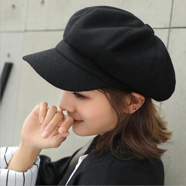 Women Beret Autumn Winter Octagonal Cap Hats Stylish Artist Painter Newsboy Caps