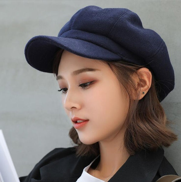 Women Beret Autumn Winter Octagonal Cap Hats Stylish Artist Painter Newsboy Caps