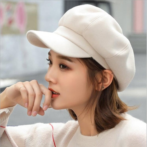 Women Beret Autumn Winter Octagonal Cap Hats Stylish Artist Painter Newsboy Caps