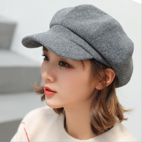 Women Beret Autumn Winter Octagonal Cap Hats Stylish Artist Painter Newsboy Caps