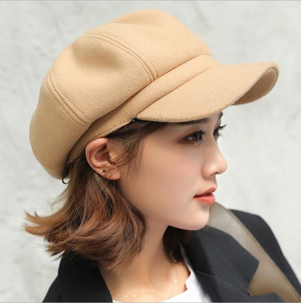 Women Beret Autumn Winter Octagonal Cap Hats Stylish Artist Painter Newsboy Caps
