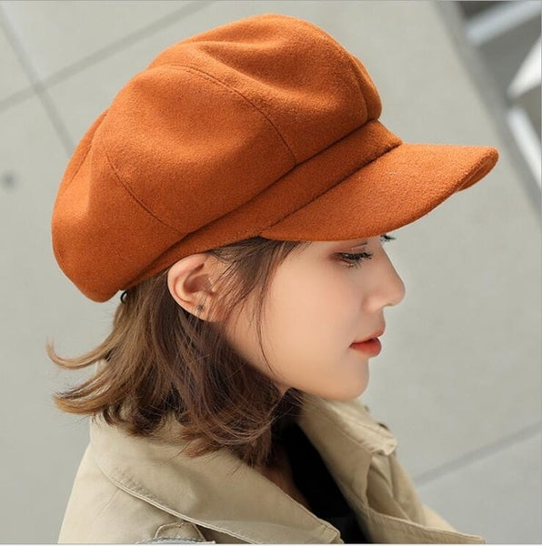 Women Beret Autumn Winter Octagonal Cap Hats Stylish Artist Painter Newsboy Caps