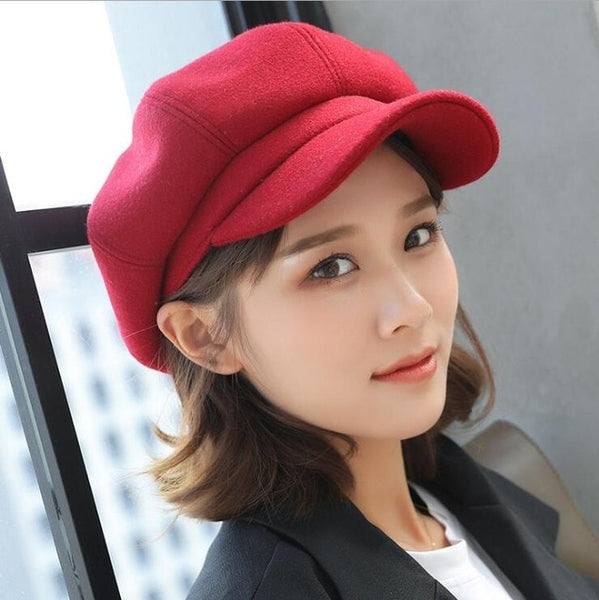 Women Beret Autumn Winter Octagonal Cap Hats Stylish Artist Painter Newsboy Caps